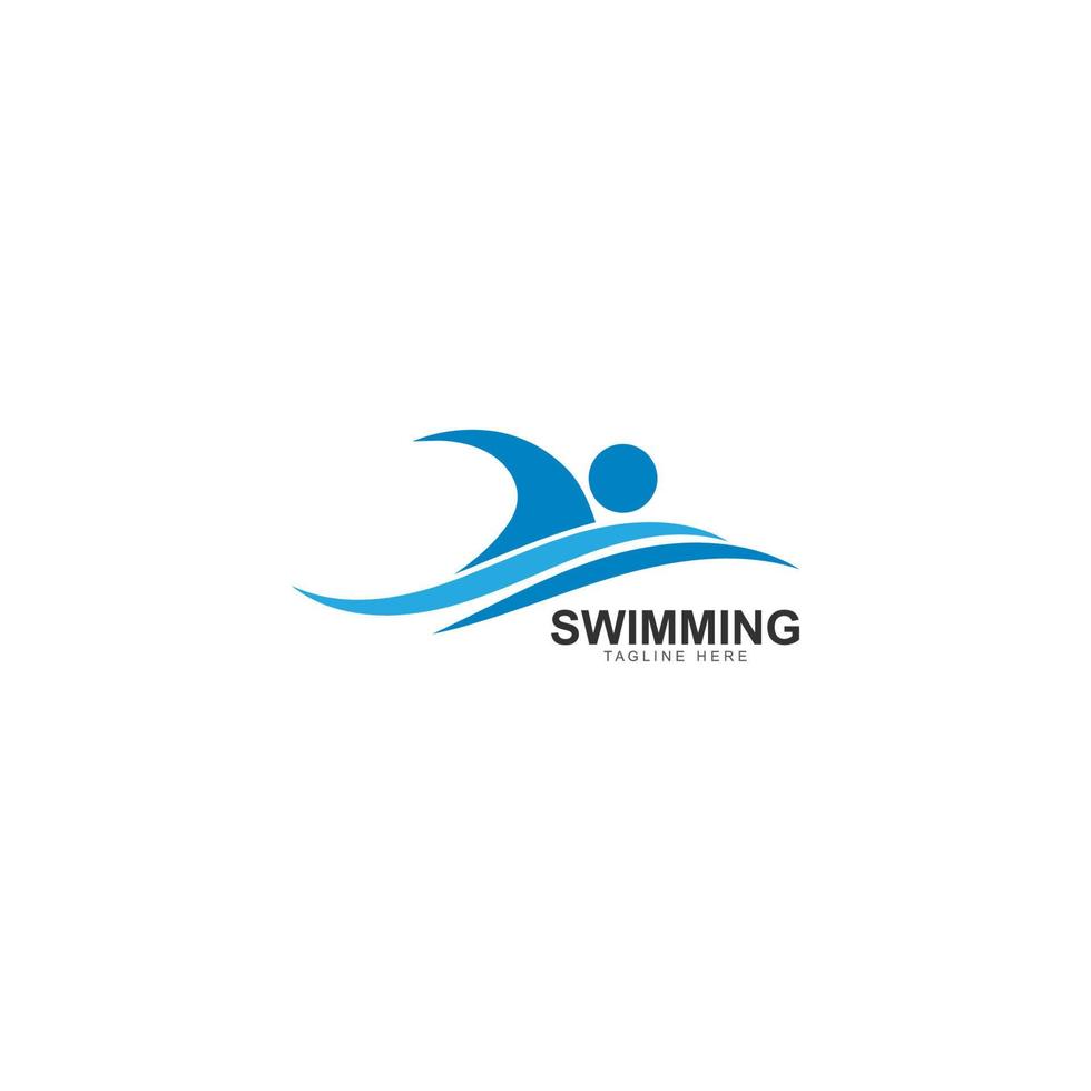 ilustração de ícone de vetor de logotipo de natação