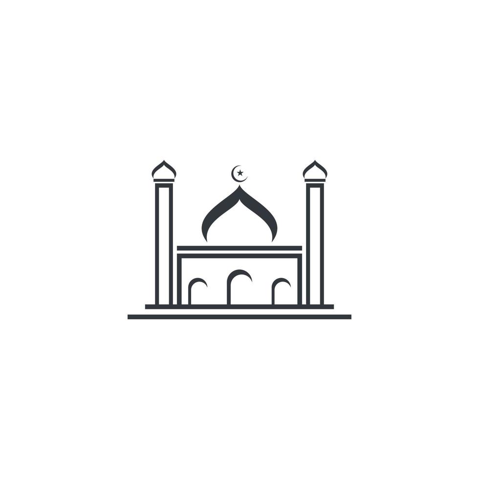 design de ilustração vetorial de ícone muçulmano de mesquita vetor