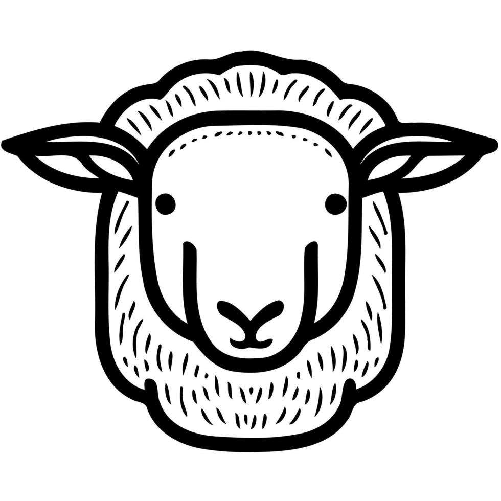 animal mamífero ovelha cabeça vetor