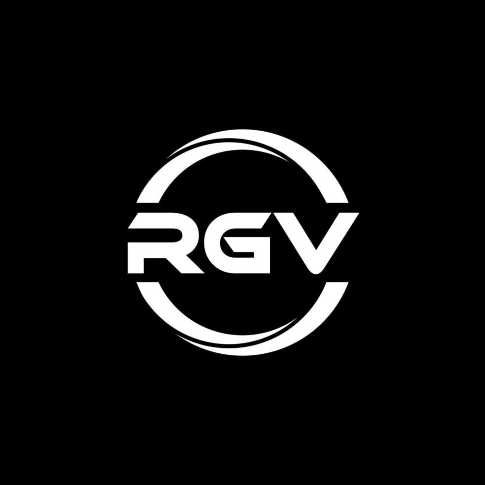 design de logotipo de carta rgv na ilustração. logotipo vetorial, desenhos de caligrafia para logotipo, pôster, convite, etc. vetor