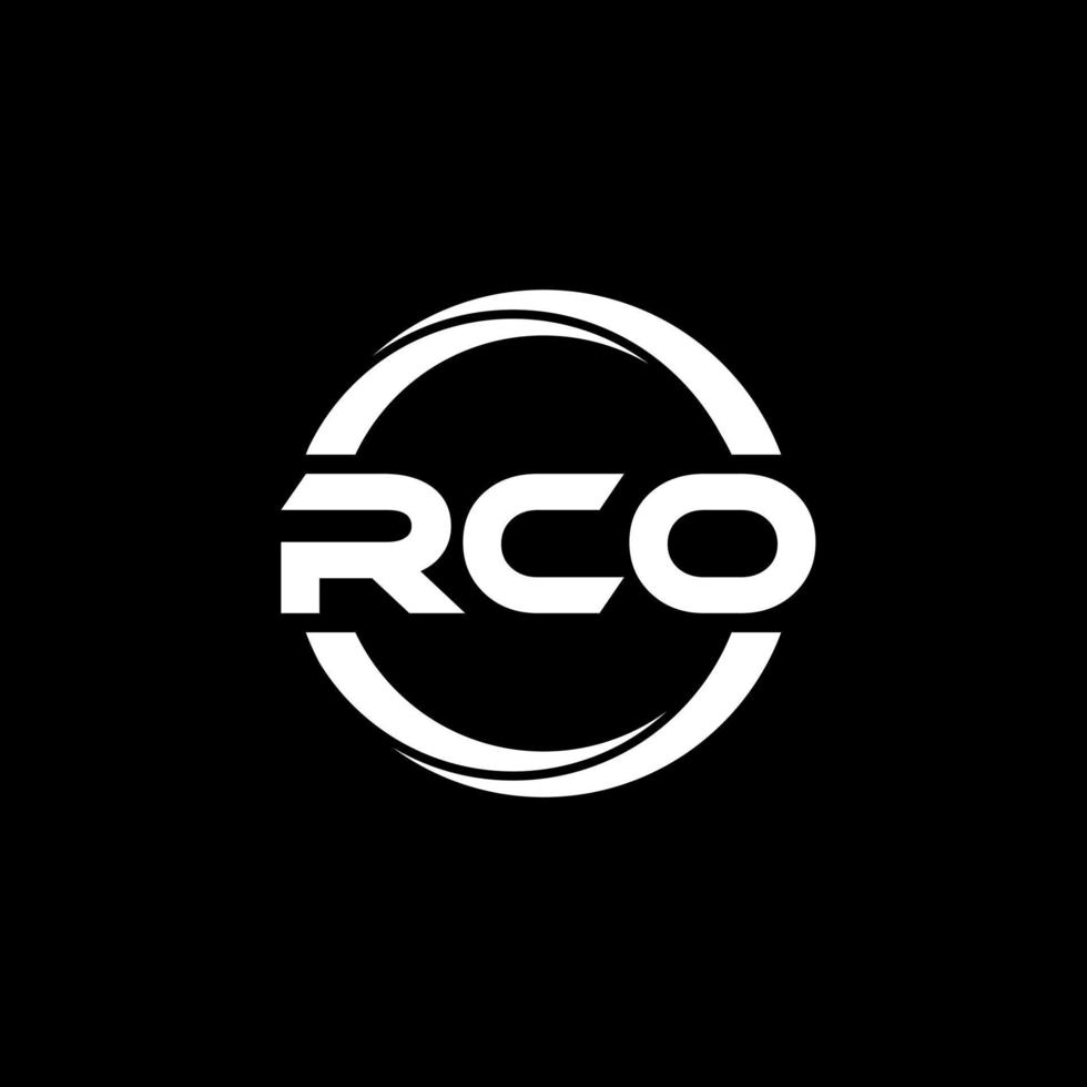 design de logotipo de carta rco na ilustração. logotipo vetorial, desenhos de caligrafia para logotipo, pôster, convite, etc. vetor