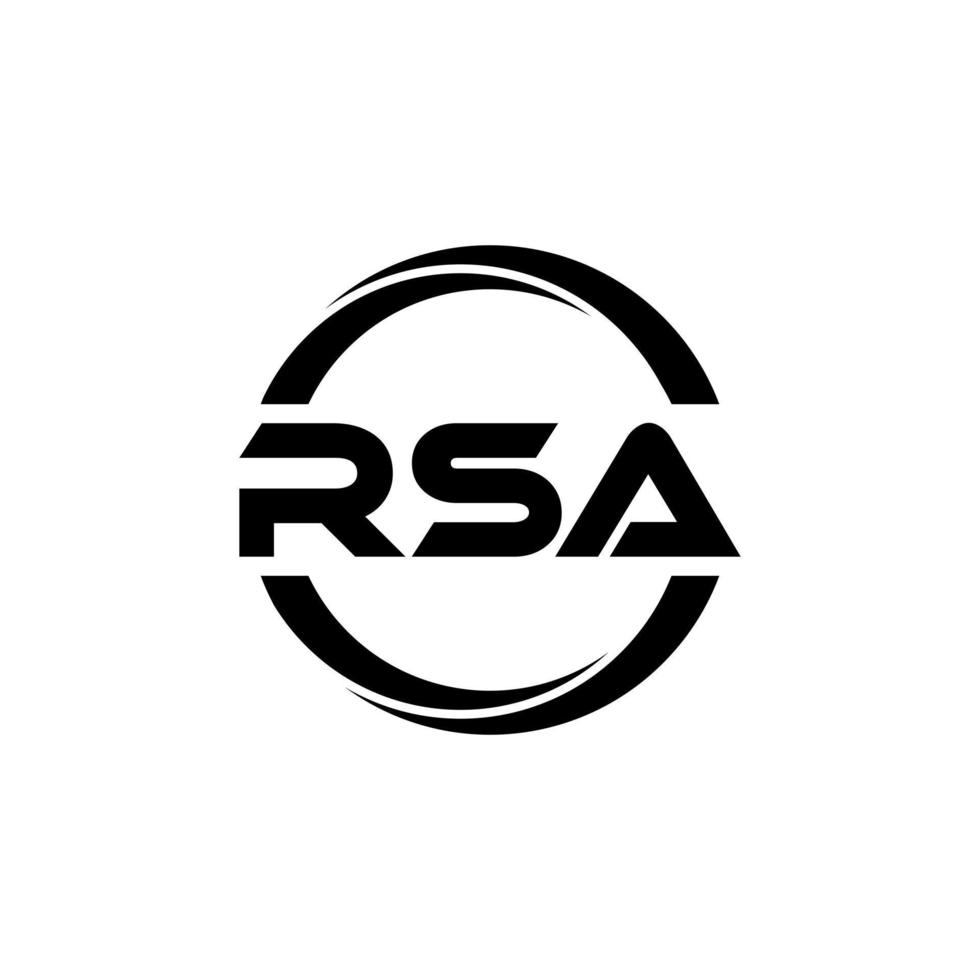 design de logotipo de carta rsa na ilustração. logotipo vetorial, desenhos de caligrafia para logotipo, pôster, convite, etc. vetor