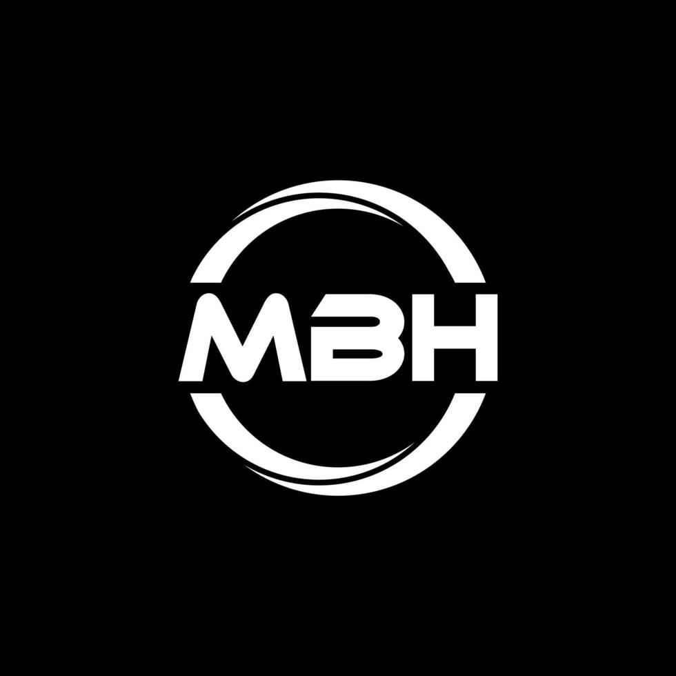 design de logotipo de letra mbh na ilustração. logotipo vetorial, desenhos de caligrafia para logotipo, pôster, convite, etc. vetor