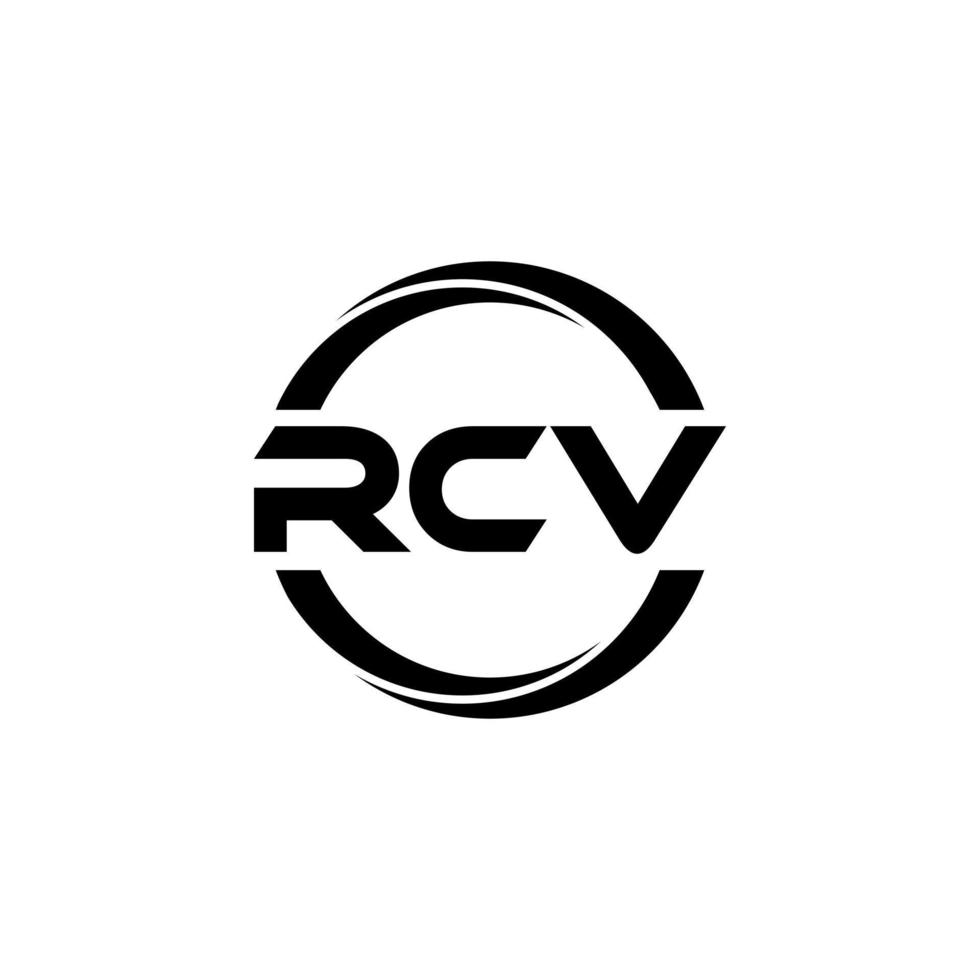 design de logotipo de carta rcv na ilustração. logotipo vetorial, desenhos de caligrafia para logotipo, pôster, convite, etc. vetor