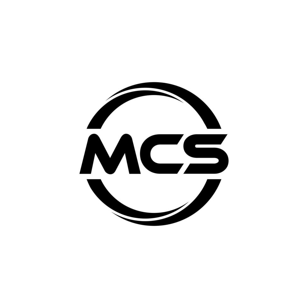 design de logotipo de letra mcs na ilustração. logotipo vetorial, desenhos de caligrafia para logotipo, pôster, convite, etc. vetor