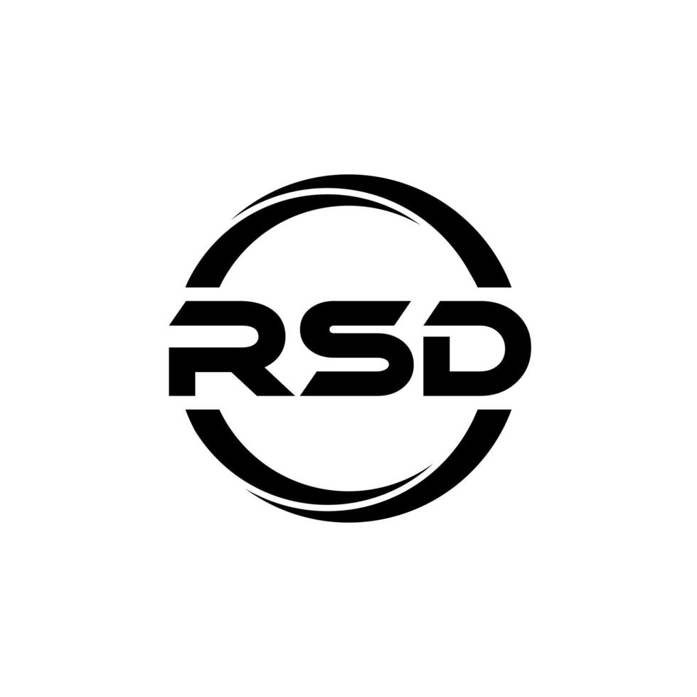 design de logotipo de carta rsd na ilustração. logotipo vetorial, desenhos de caligrafia para logotipo, pôster, convite, etc. vetor