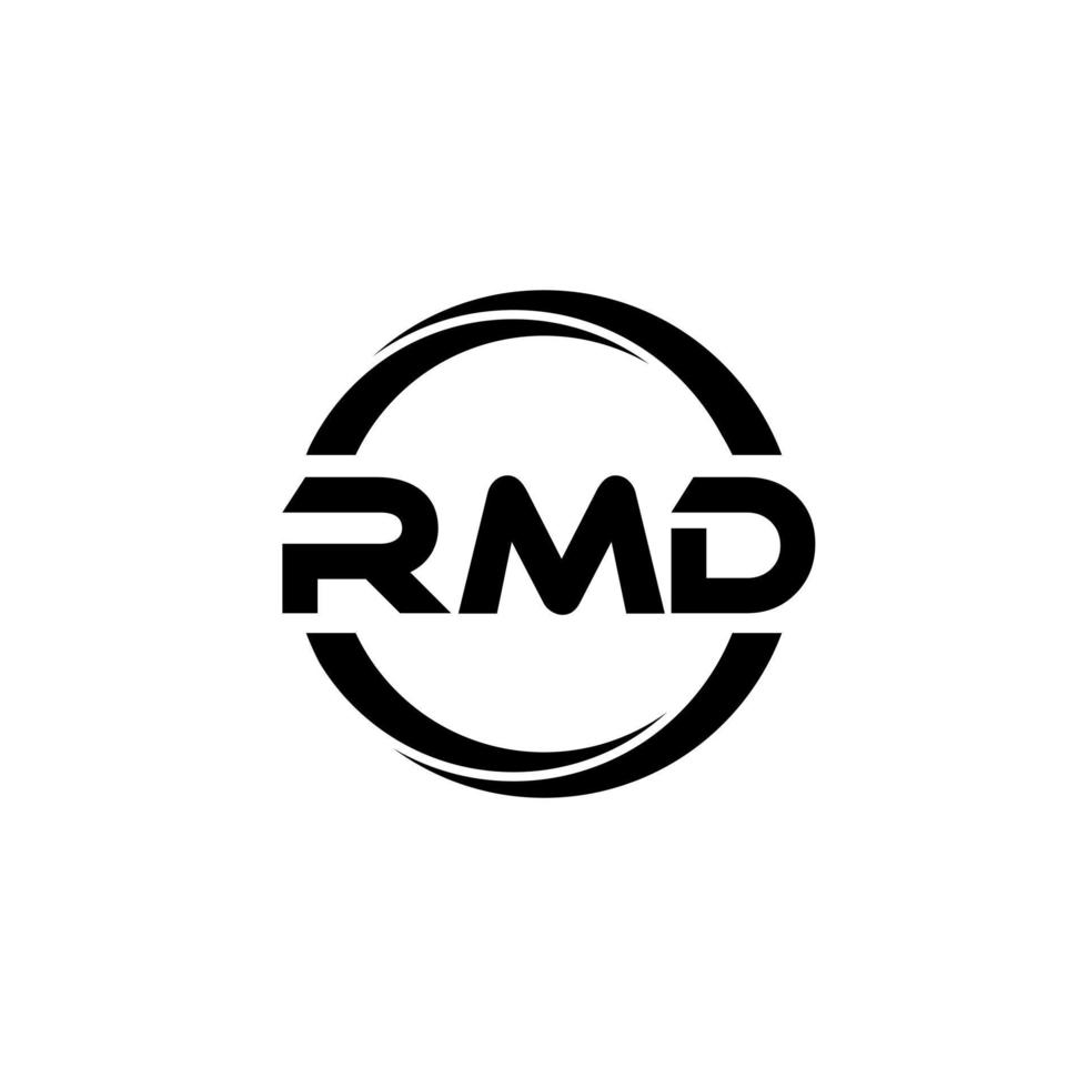 design de logotipo de carta rmd na ilustração. logotipo vetorial, desenhos de caligrafia para logotipo, pôster, convite, etc. vetor