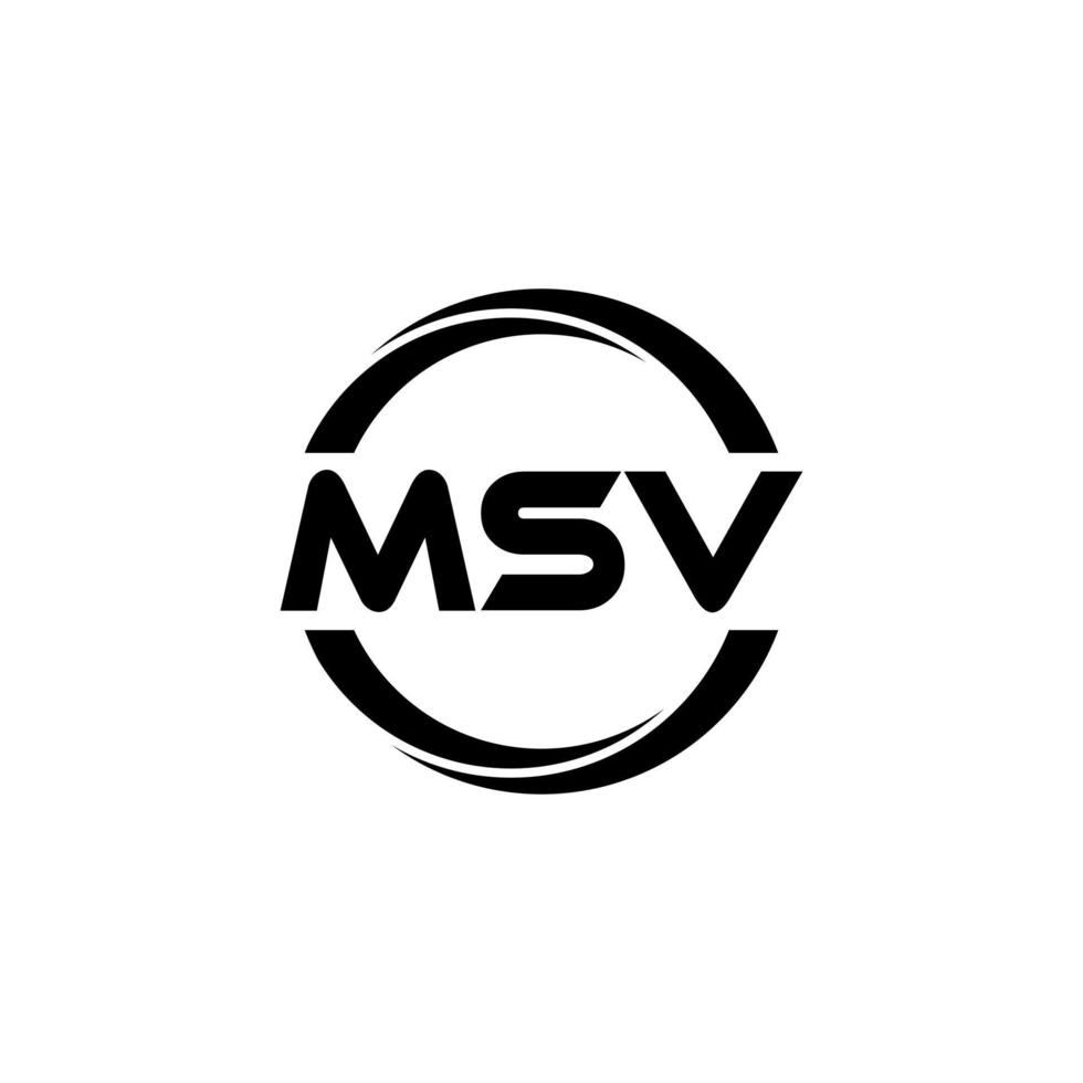 design de logotipo de carta msv na ilustração. logotipo vetorial, desenhos de caligrafia para logotipo, pôster, convite, etc. vetor