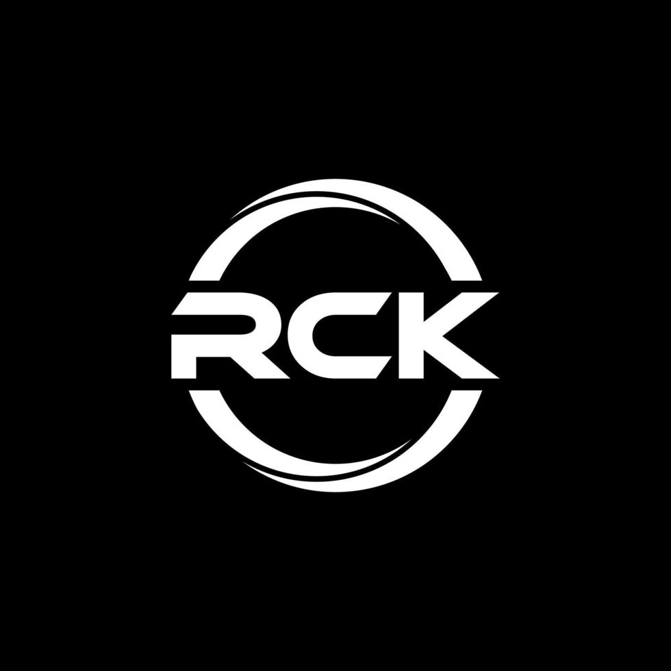 design de logotipo de carta rck na ilustração. logotipo vetorial, desenhos de caligrafia para logotipo, pôster, convite, etc. vetor