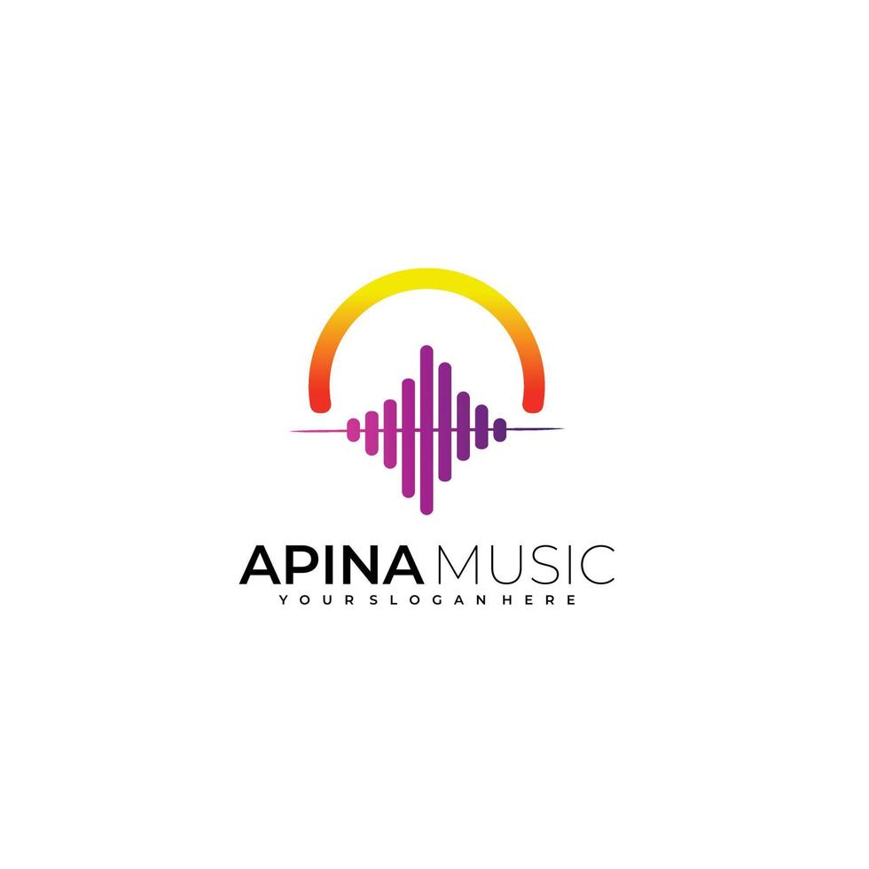 logotipo da música design moderno colorido símbolo vetor