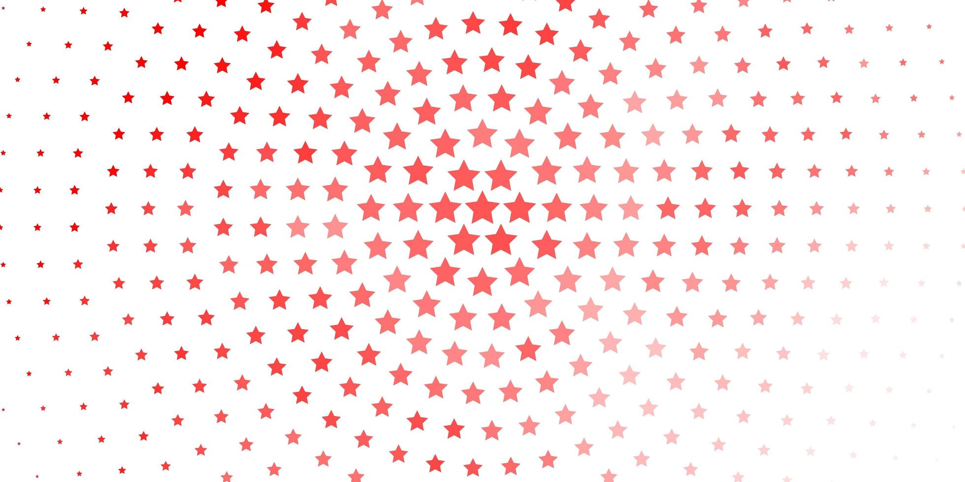 fundo vector vermelho claro com estrelas pequenas e grandes.