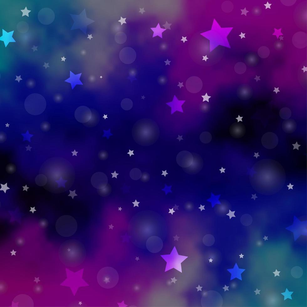 textura vector rosa escuro, azul com círculos, estrelas.