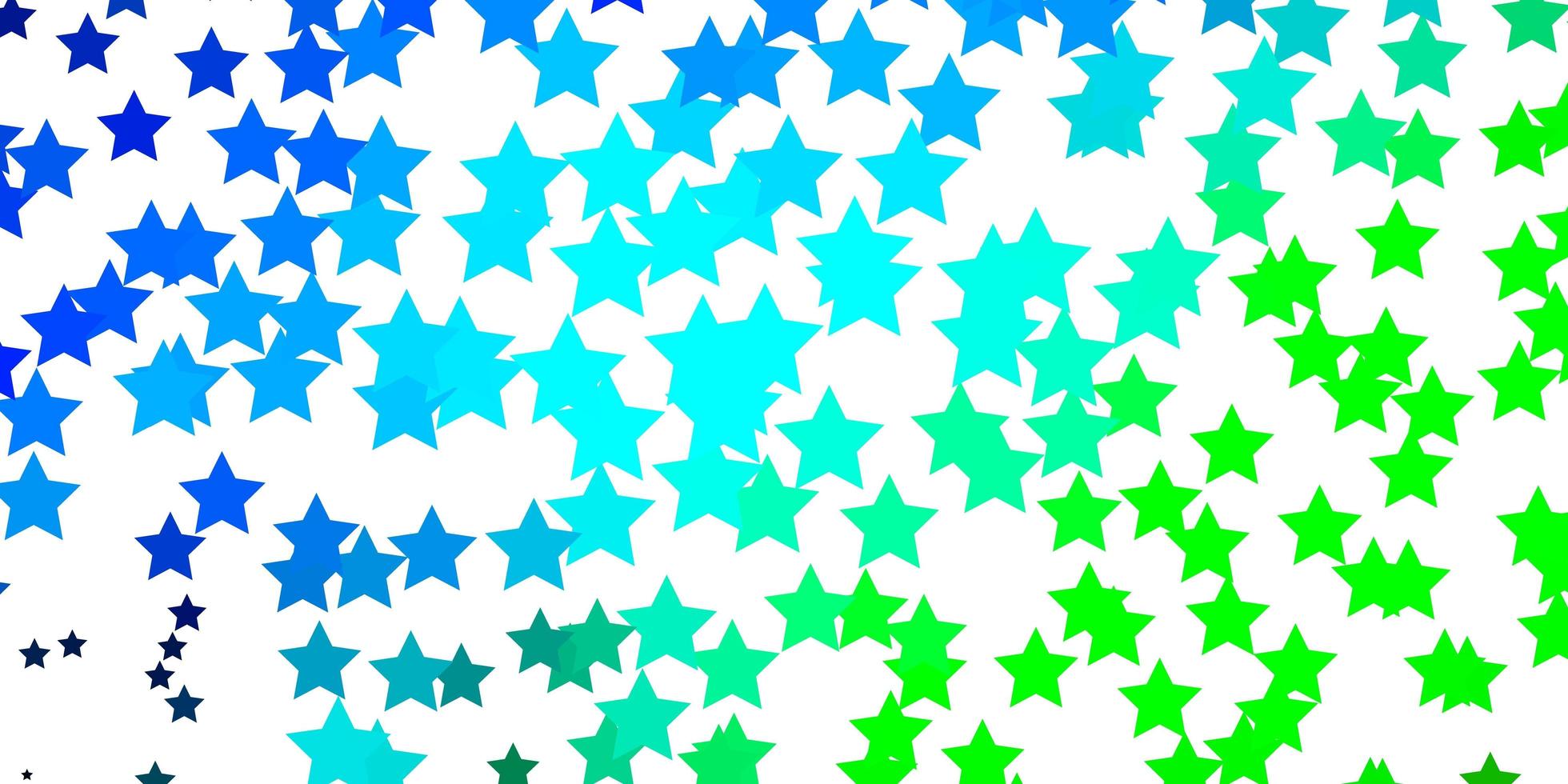 padrão de vetor azul claro e verde com estrelas abstratas