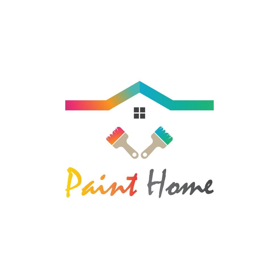 logotipo da casa de pintura vetor