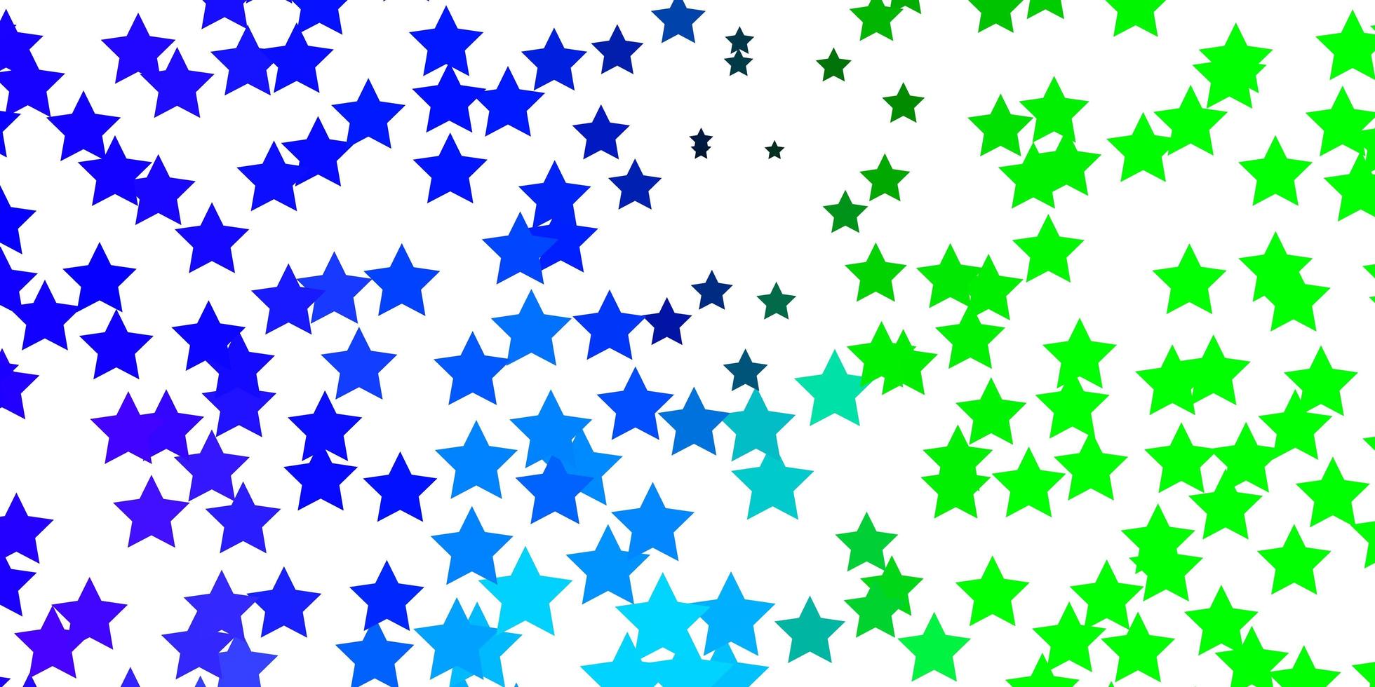 fundo vector azul claro e verde com estrelas coloridas