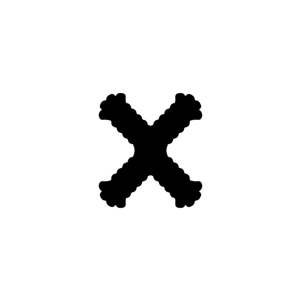 x ícone. símbolo de fundo do pôster de perigo de estilo simples. x elemento de design do logotipo da marca. x impressão de camisetas. vetor para adesivo.