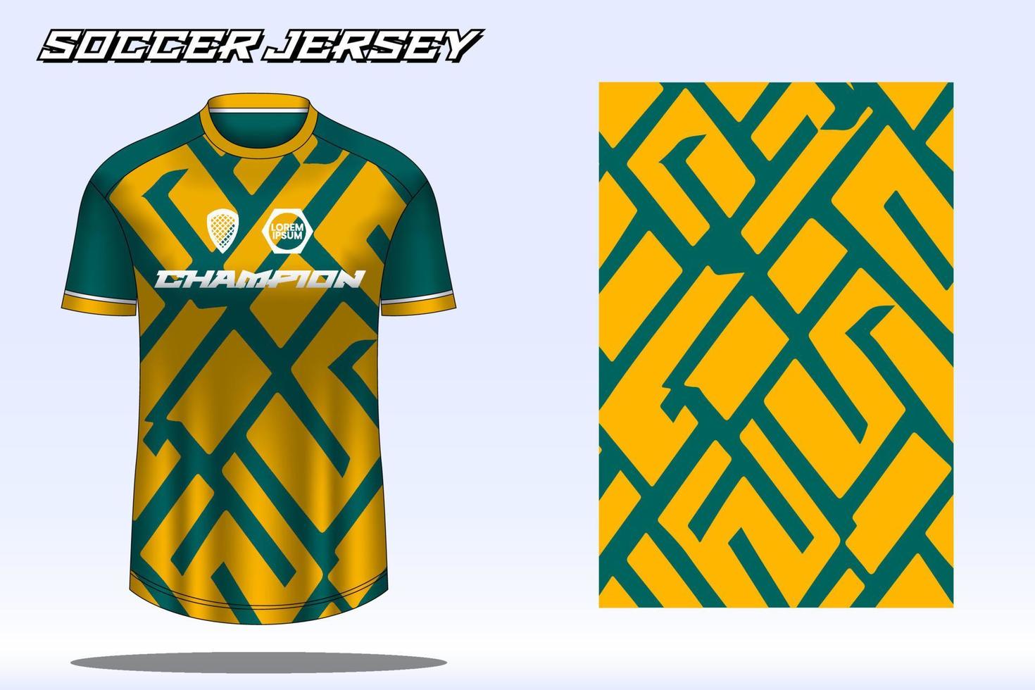 maquete de design de camiseta esportiva de camisa de futebol para clube de futebol vetor