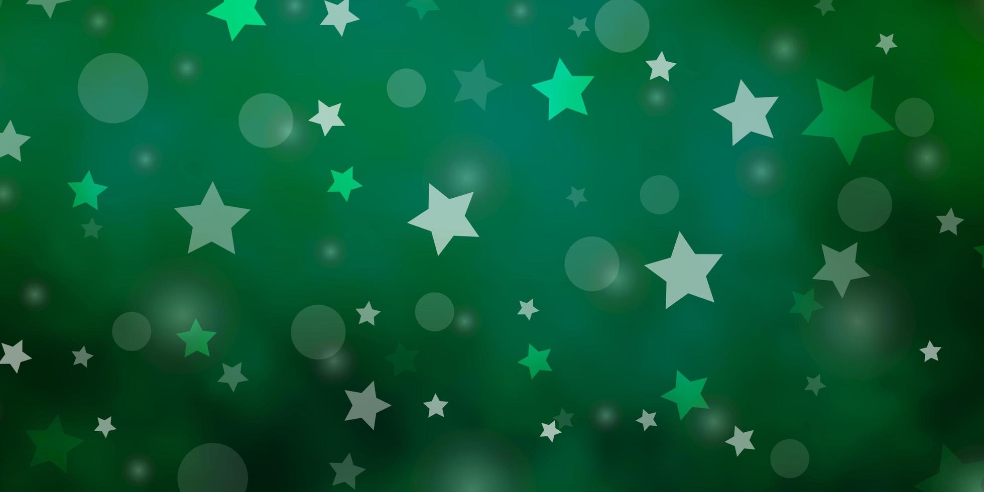 modelo de vetor verde claro com círculos, estrelas.
