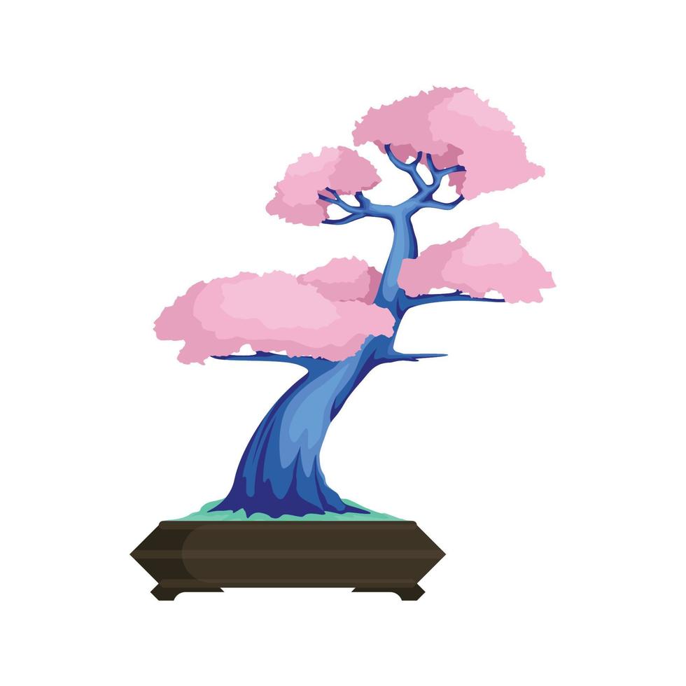 logotipo da árvore bonsai. projeto de ilustração vetorial de árvore bonsai vetor