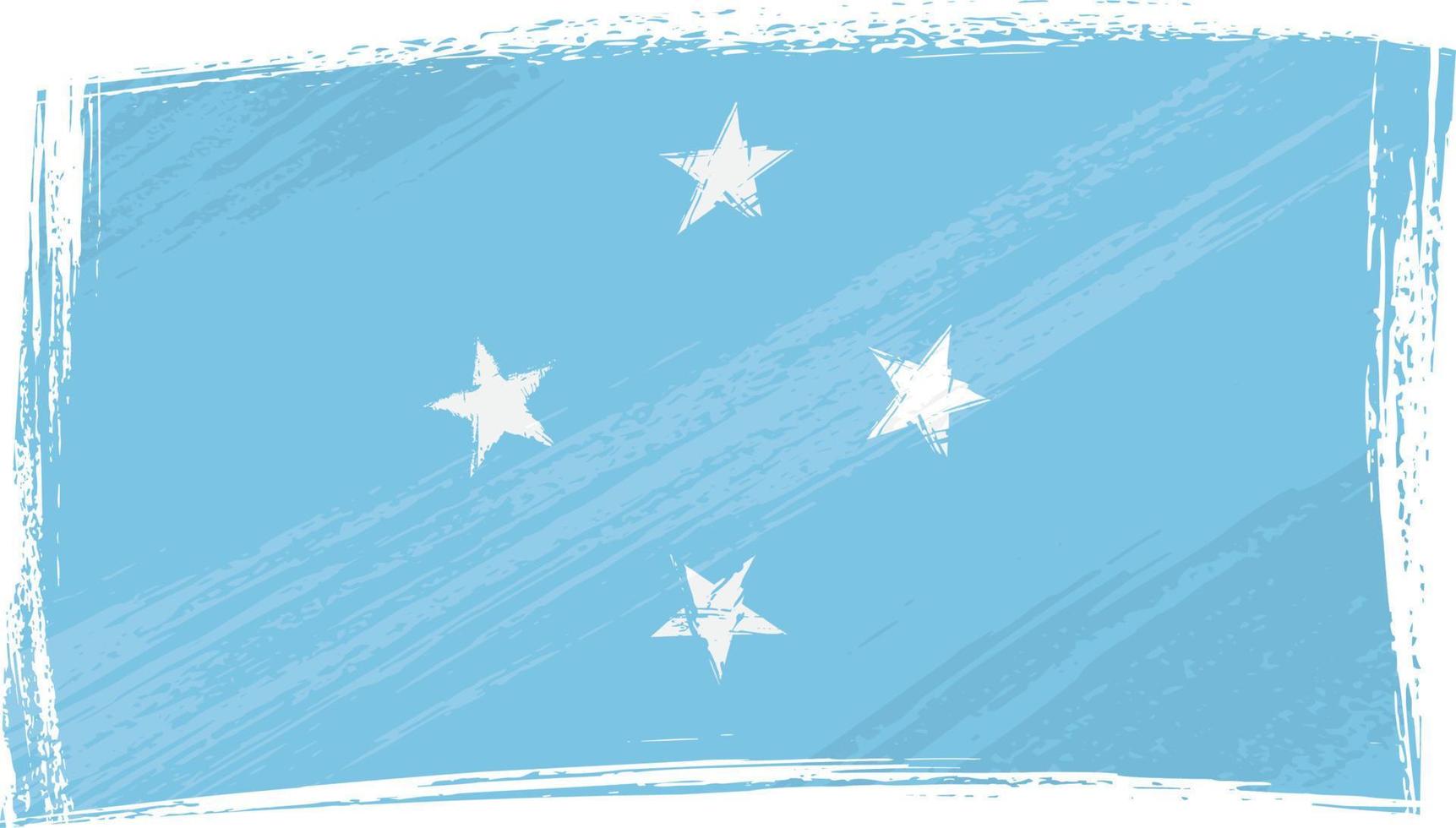 bandeira da micronésia pintada em grunge vetor
