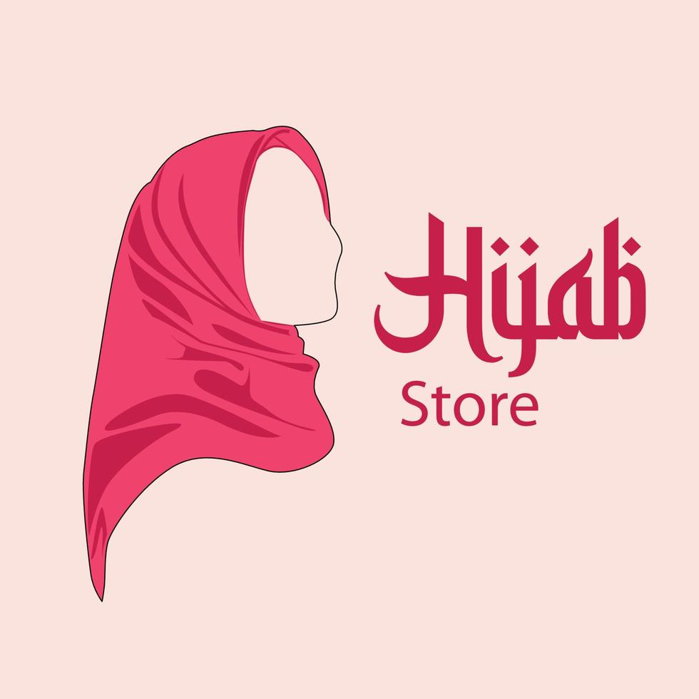design de vetor de logotipo de loja hijab
