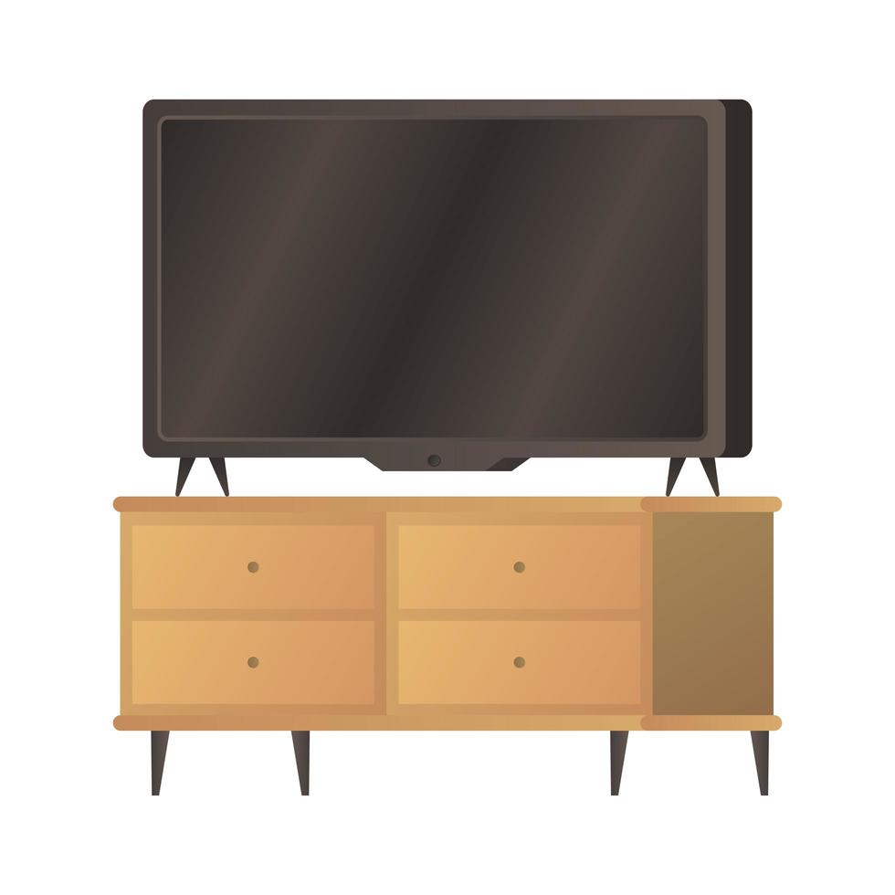 tv plana na mesa ícone ilustração vetorial design vetor