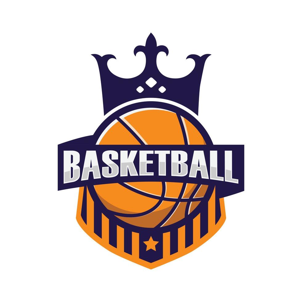 vetor de distintivo de logotipo de clube de basquete