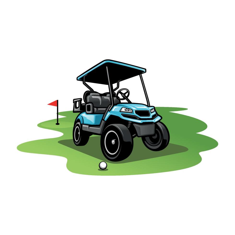 arte vetorial de ilustração de carrinho de golfe vetor
