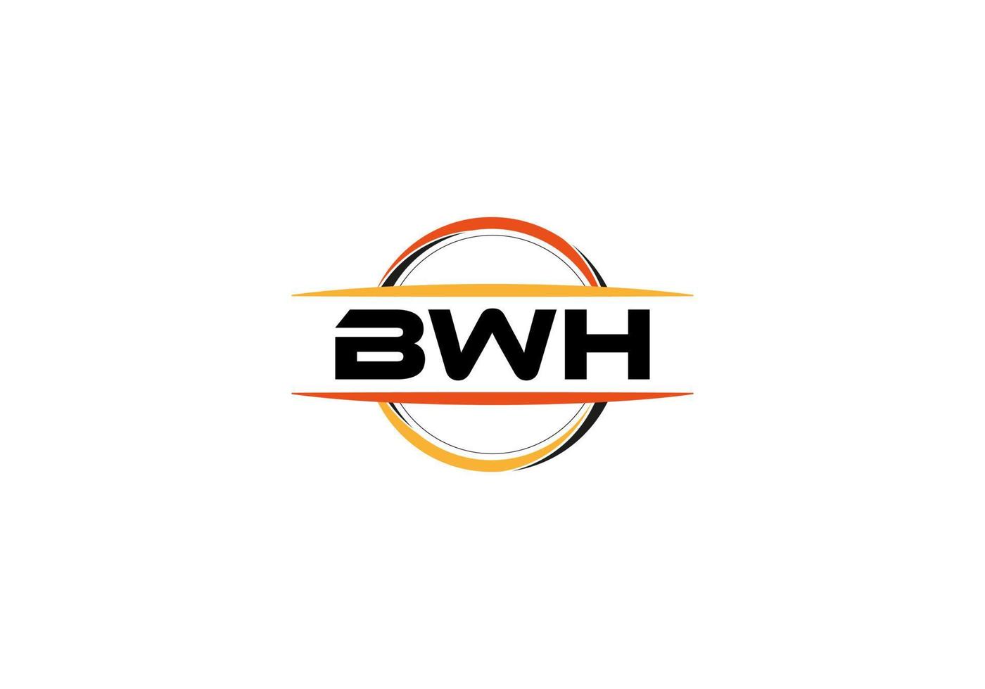 logotipo de forma de mandala de royalties de carta bwh. logotipo da arte do pincel bwh. logotipo bwh para uma empresa, negócios e uso comercial. vetor