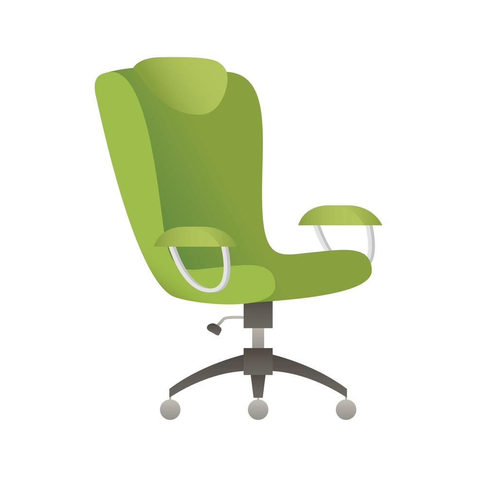 ilustração em vetor ícone isolado cadeira de escritório verde elegante