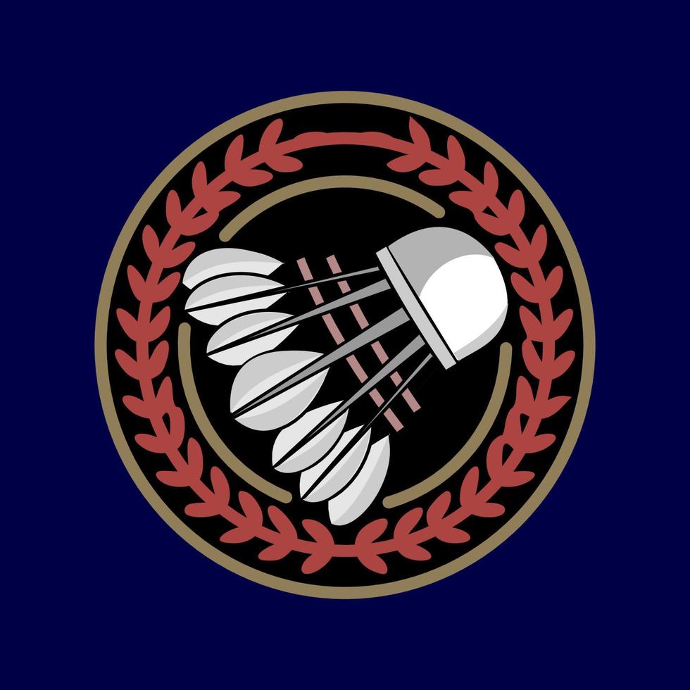 vetor de design de logotipo de badminton. ícone do campeonato de badminton