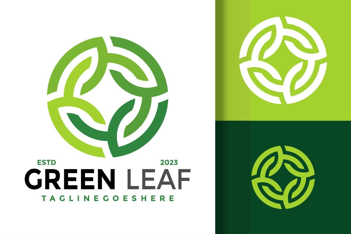 logotipo de folha verde logotipos design elemento modelo de ilustração vetorial de estoque vetor