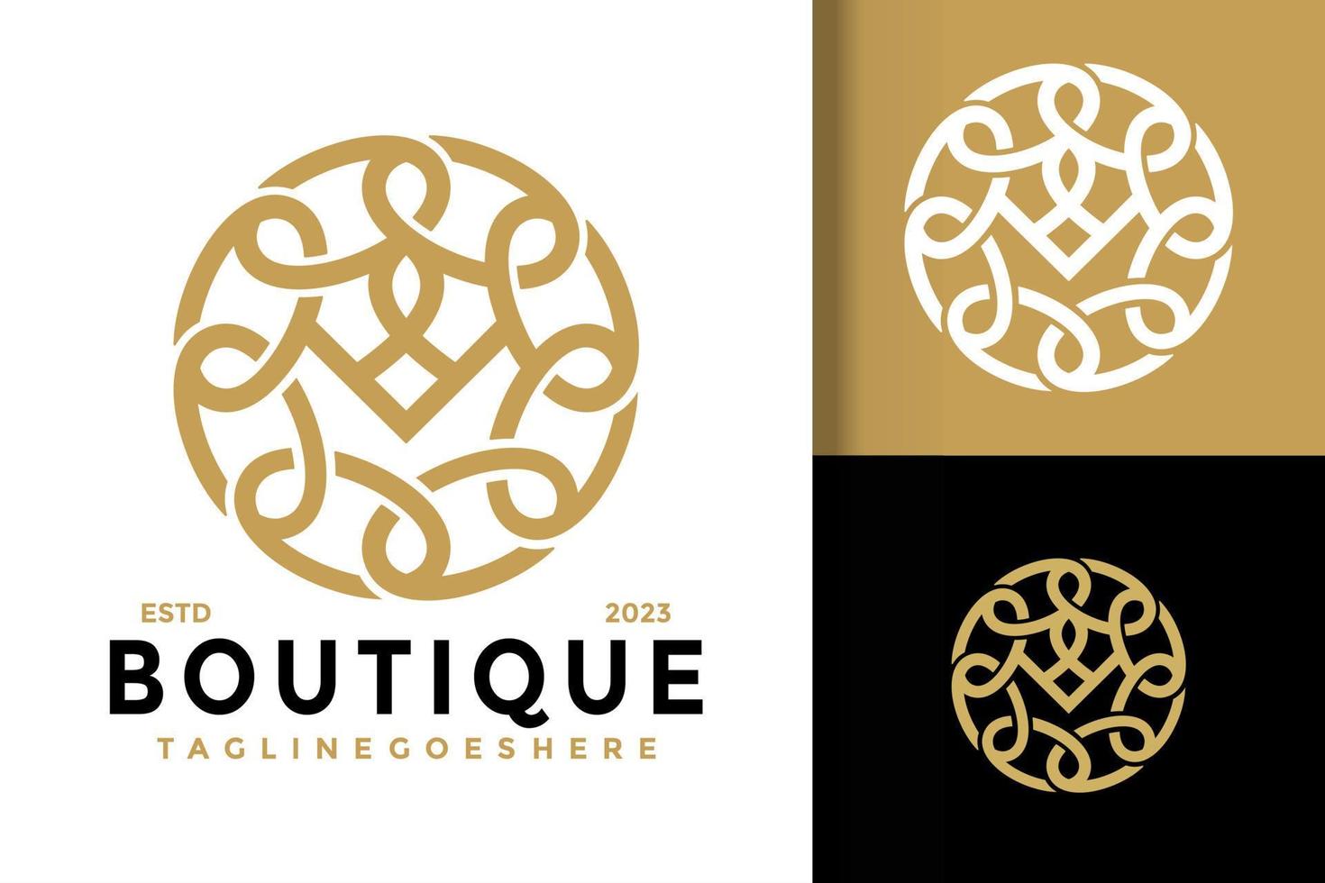 mandala boutique ornamento logotipo logotipos elemento de design modelo de ilustração vetorial de estoque vetor