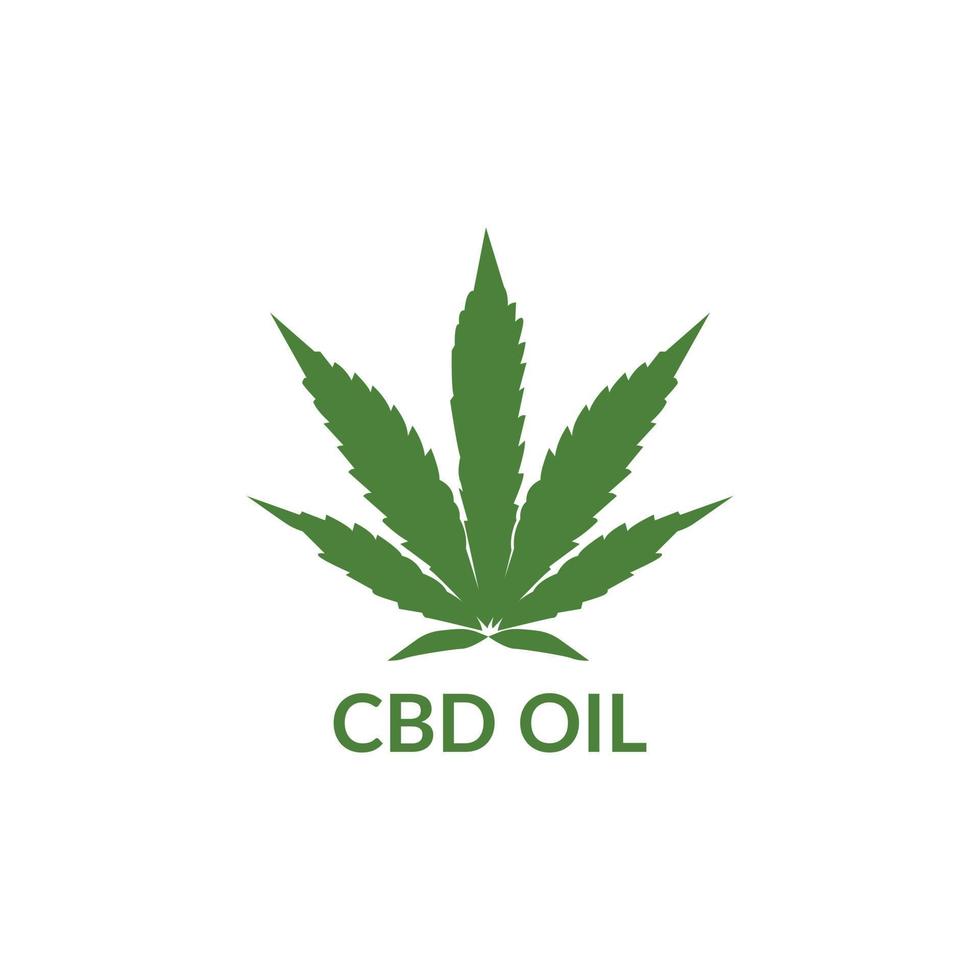 logotipo de folhas cbd para design de modelo de rótulo de óleo cbd vetor