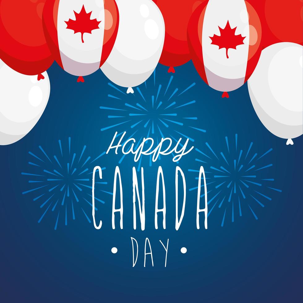 balões canadenses do feliz dia do Canadá desenho vetorial vetor