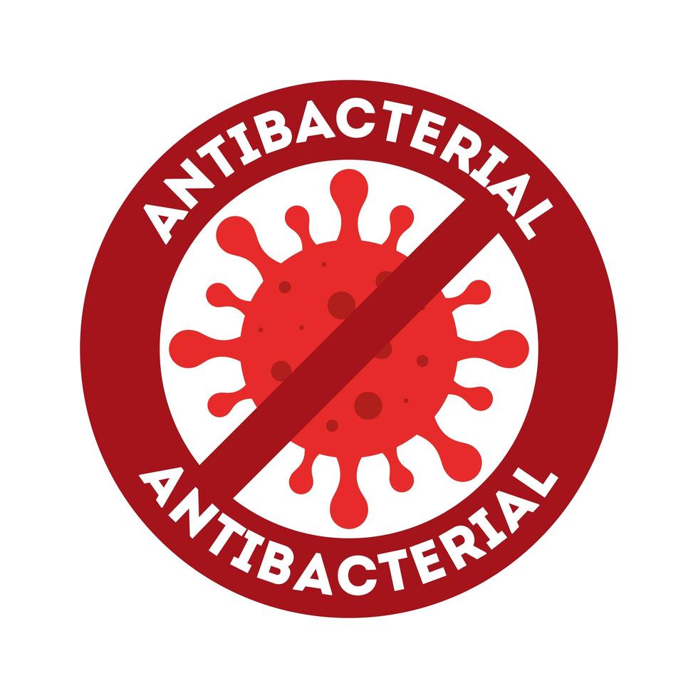 proibição antibacteriana com design de vetor de vírus covid 19