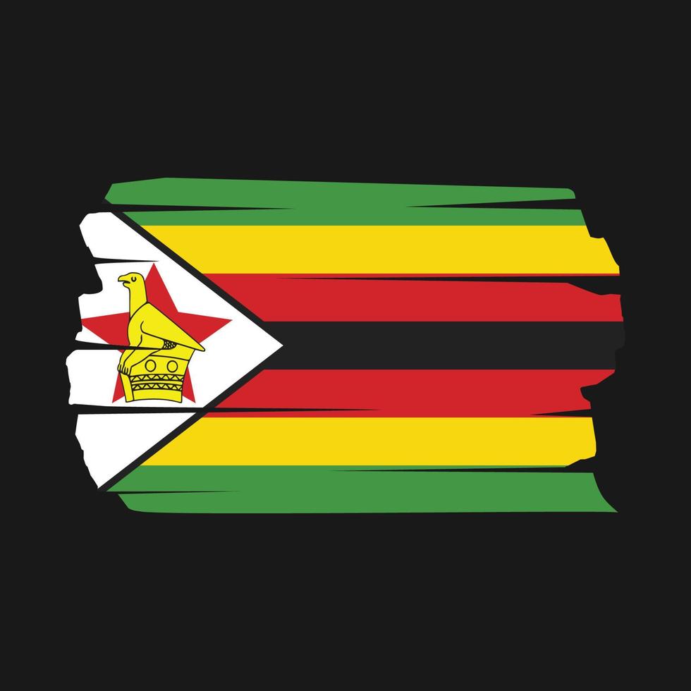 escova de bandeira do zimbabué vetor