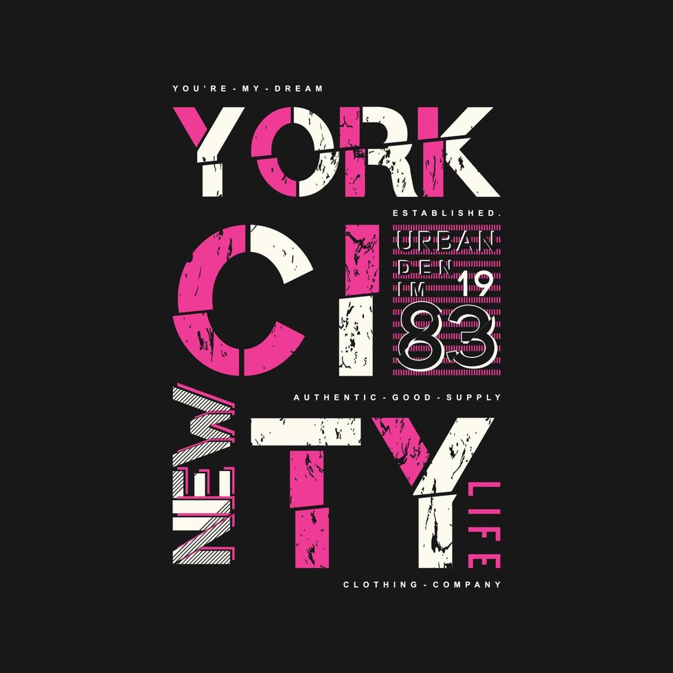 impressão vetorial de tipografia gráfica abstrata da cidade de nova york vetor