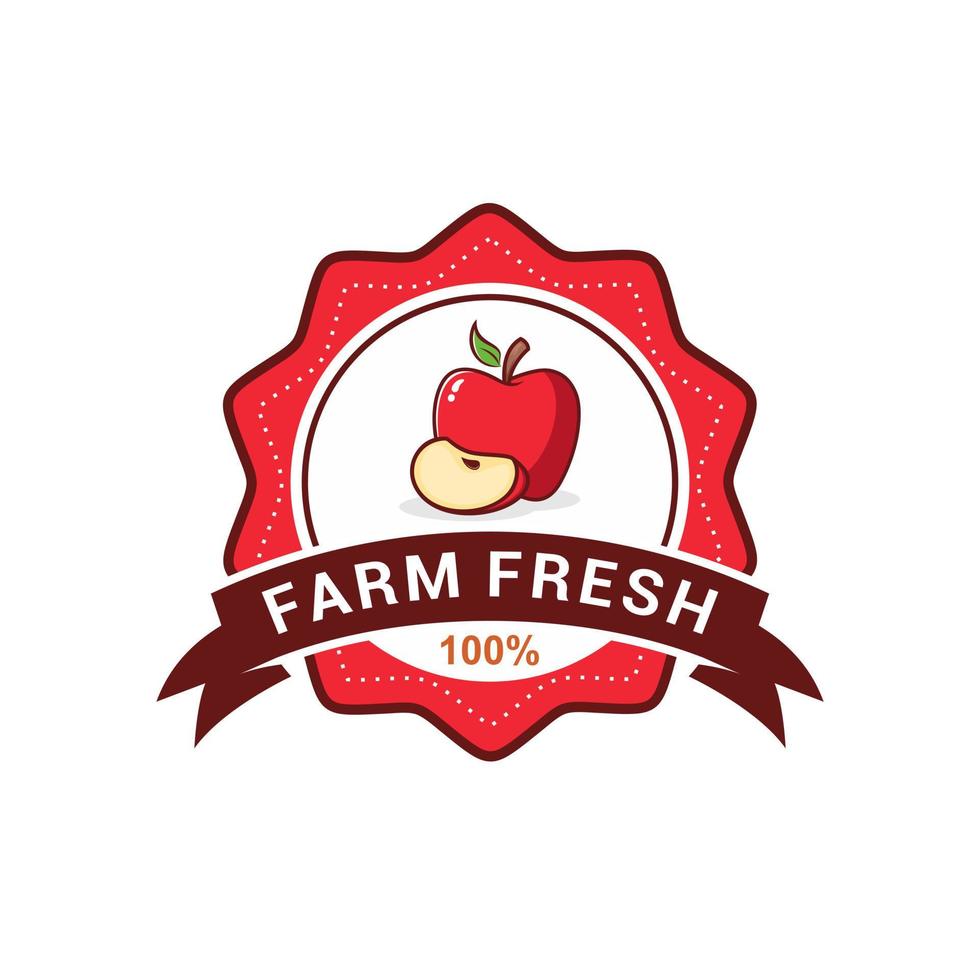 modelo de vetor de logotipo de fruta maçã