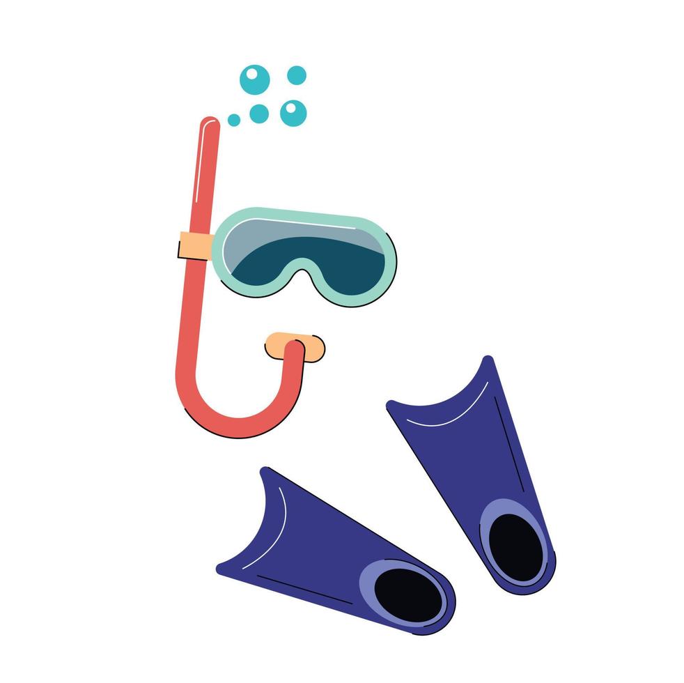 máscara de snorkel máscara de mergulho ilustração vetorial isolada vetor