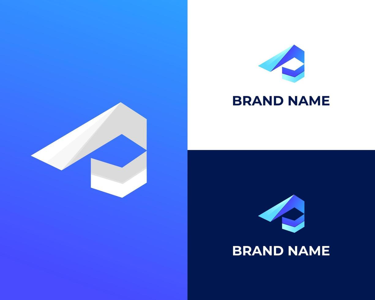 logotipo de vetor abstrato letra p. design de material, plano, estilo de arte de linha. ícone do aplicativo