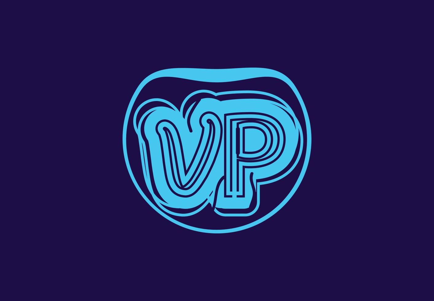 logotipo de carta vp e modelo de design de ícone vetor
