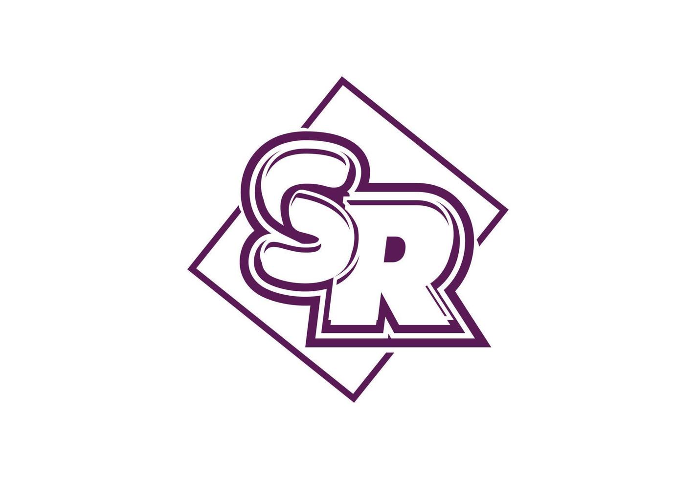 logotipo de carta sr e modelo de design de ícone vetor