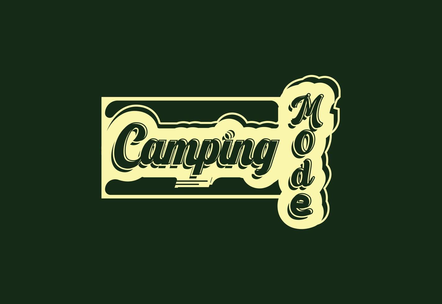 modelo de design de camiseta e adesivo de modo de acampamento vetor