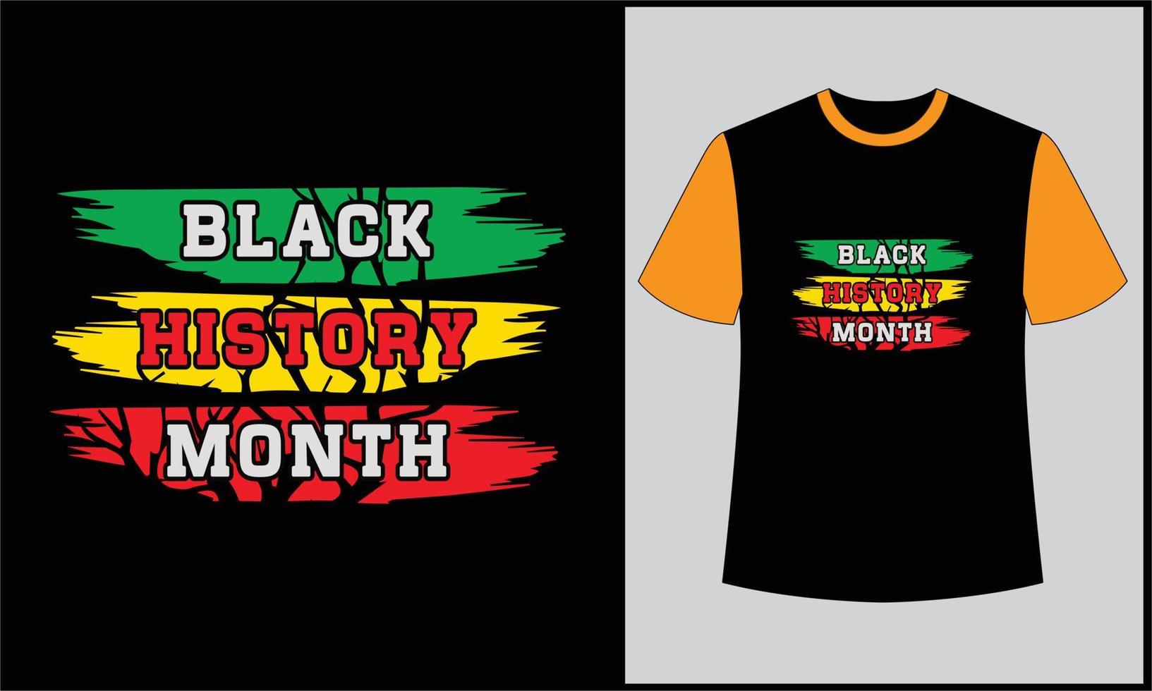 tipografia do mês da história negra ilustração vintage retrô design de camiseta vetor