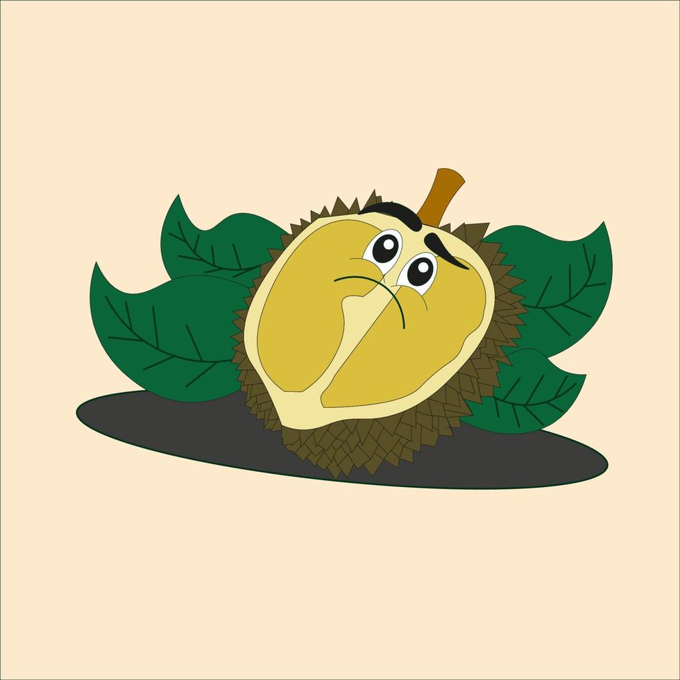 ilustração da fruta durian que geralmente vive em planaltos tropicais vetor