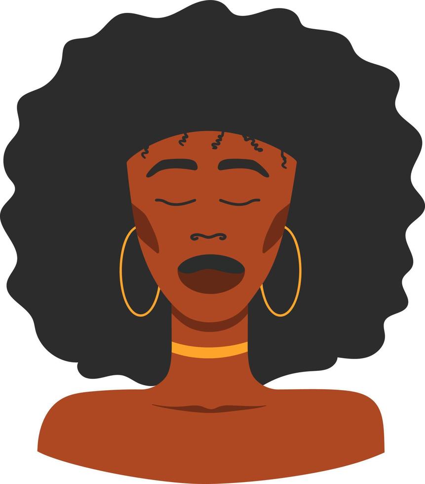 garota afro-americana abstrata com pele negra vetor