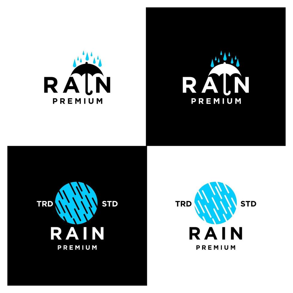 design de ícone de logotipo de letra r de chuva coleção de conjunto de logotipo moderno vetor