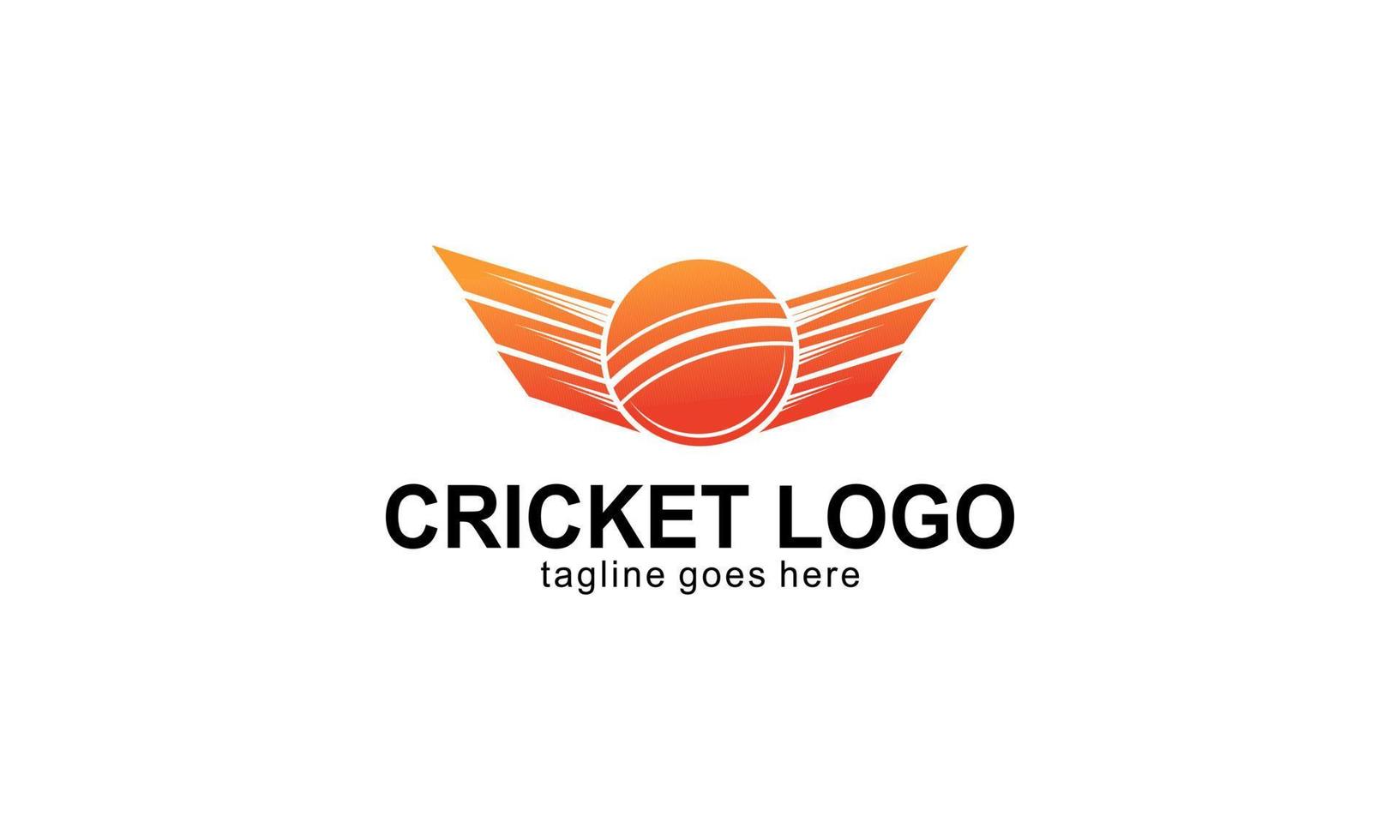 design de modelo de logotipo de jogador de esporte de críquete vetor