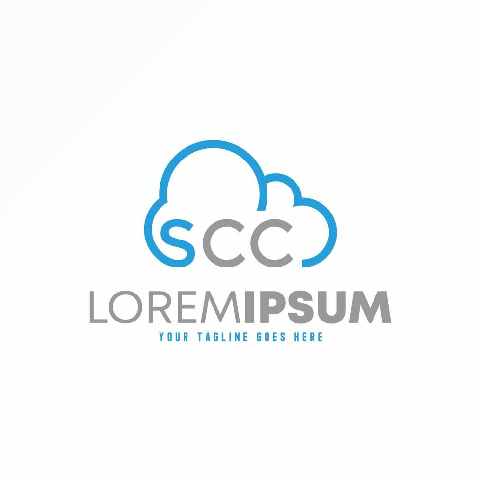 letra ou palavra fonte scc sans serif com imagem de nuvem gráfico ícone logotipo design conceito abstrato vetor estoque. pode ser usado como um símbolo relacionado ao clima ou inicial